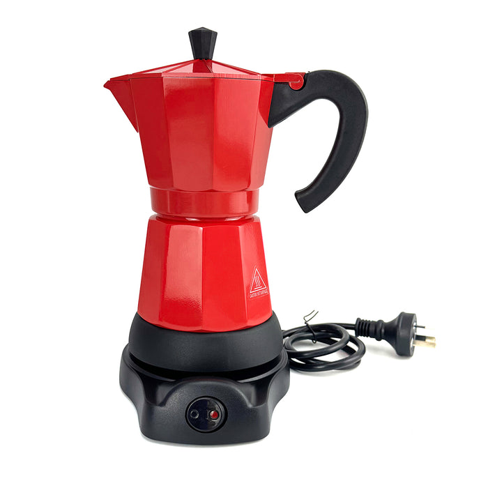 Mornest Electric Aluminium Moka Coffee Maker Espresso Italian Classic auto power off Home 3/6Cups
