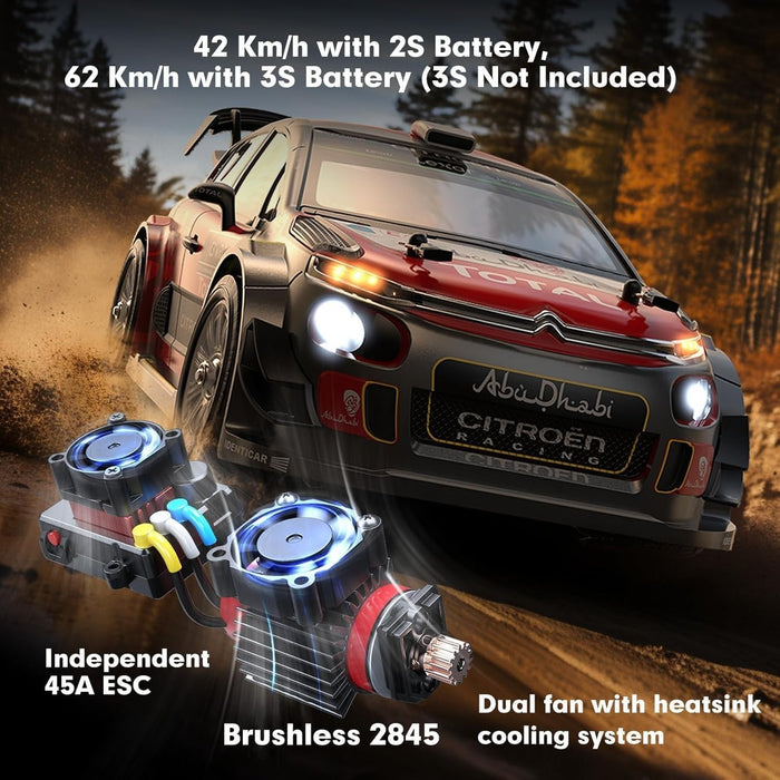 1/14 Citroen C3 WRC Fast RC Cars for Adults, Max 40mph Brushless RC Drift Car