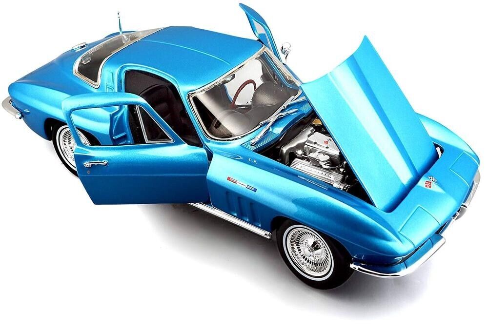 Special Edition Model Car Coupe 1:18 Maisto 1965 Chevrolet Corvette Blue Diecast Model