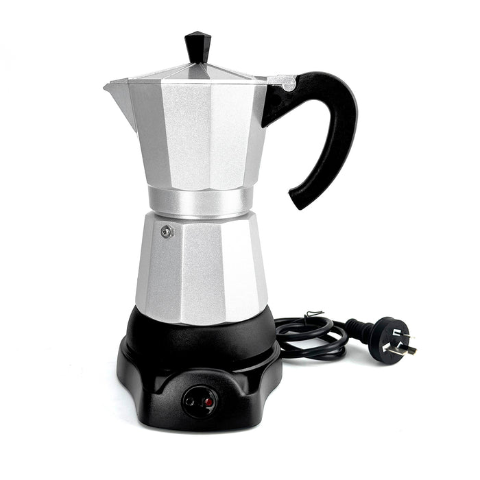 Mornest Electric Aluminium Moka Coffee Maker Espresso Italian Classic auto power off Home 3/6Cups