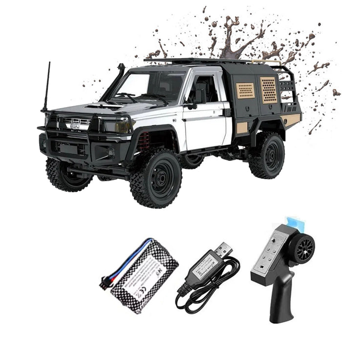 MN-82S 1/12 RC Car 4WD LandCruiser Crawler Truck Toy 2.4G Remote Control LC79 Vehicle Light Group  (7.4V 1200mAh)18650Li-ion