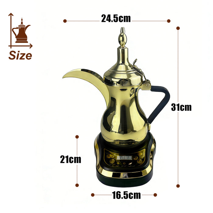 Electric Arabic Coffee Maker 12Pcs Set 600ml StainlessSteel Digital Display