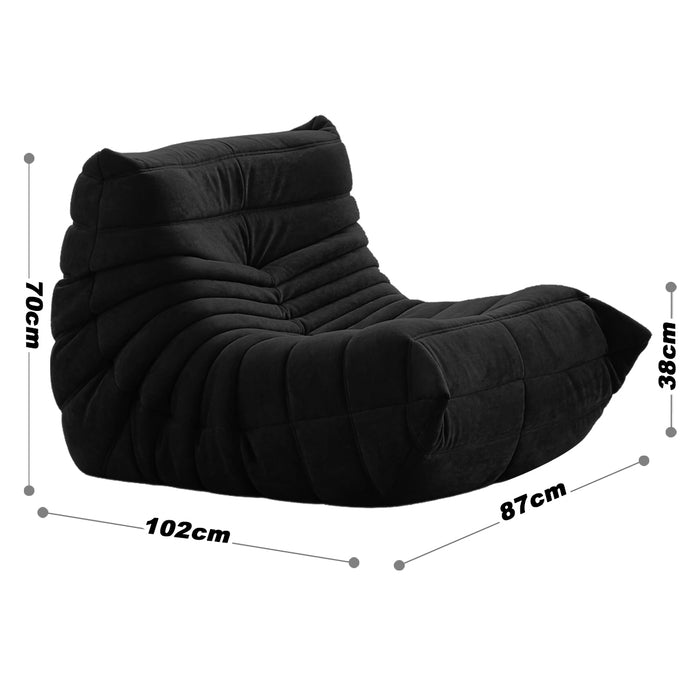 Lazy Sofa Floor Couch Leisure Lounge Foam Pouffe Recliner Soft Suede Sabric