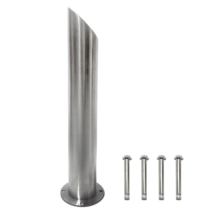 Parkero Stainless Steel Surface Mounted Bollard 90x⌀14cm Heavy-duty Carpark Barrier
