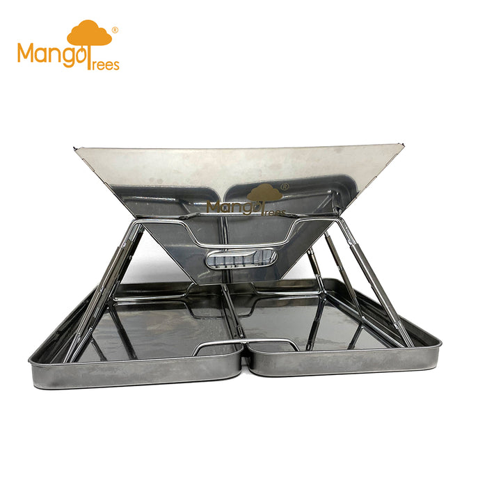 Stainless Steel Foldable Charcoal BBQ Grill Lightweight Camping Portable With Carry Bag & Stainless Steel Box