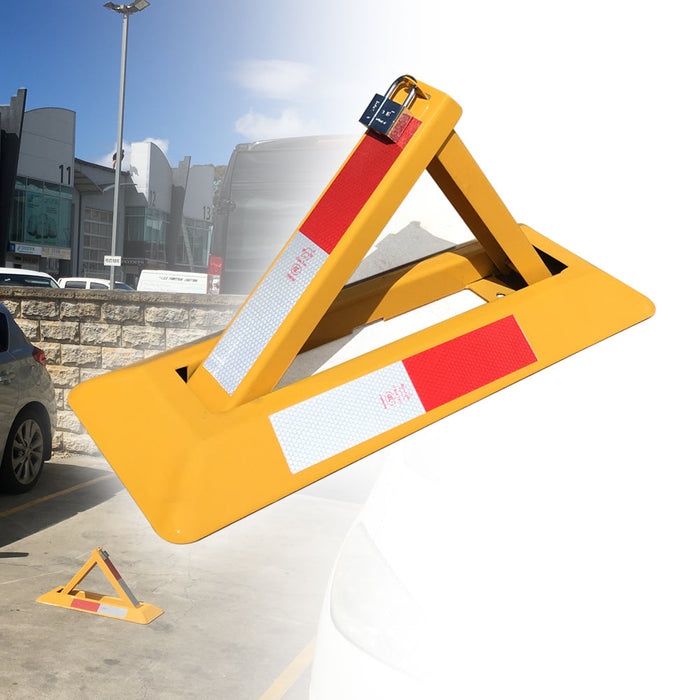 Parkero Triangle Lockable Parking Barrier Fold Down Vehicle Security Car Parking Lock Safety Reflective Stripe Barrier Trade Me