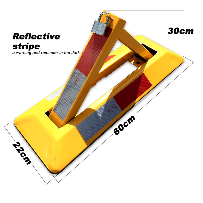 Parkero Triangle Lockable Parking Barrier Fold Down Vehicle Security Car Parking Lock Safety Reflective Stripe Barrier Trade Me