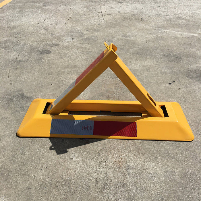Parkero Triangle Lockable Parking Barrier Fold Down Vehicle Security Car Parking Lock Safety Reflective Stripe Barrier Trade Me