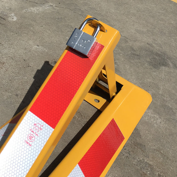 Parkero Triangle Lockable Parking Barrier Fold Down Vehicle Security Car Parking Lock Safety Reflective Stripe Barrier Trade Me