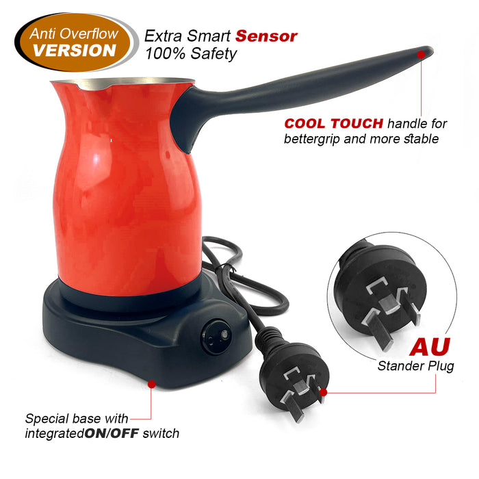 Mornest Electric Turkish Greek Arabic Coffee Maker Pot Automatic Sensor Anti Overflow