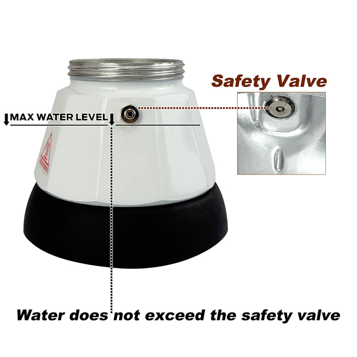 Mornest Electric Moka Coffee Maker Auto Power Off Home Espresso Italian Classic 3Cups