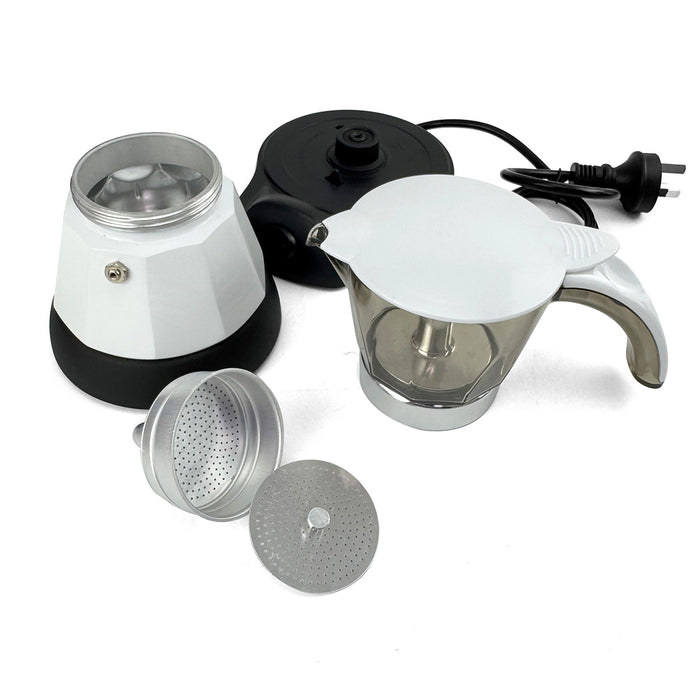 Mornest Electric Moka Coffee Maker Auto Power Off Home Espresso Italian Classic 3Cups