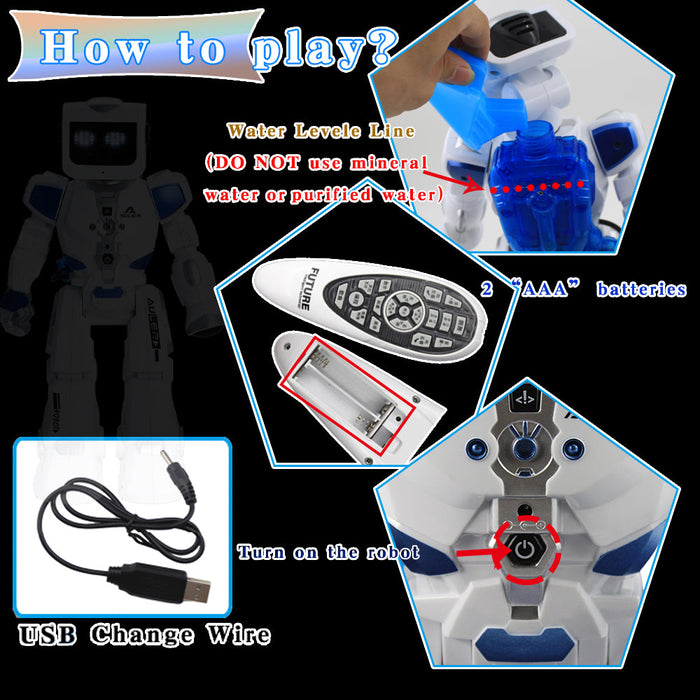 Alien Water Driven Robot Sound RC INTERACTION VOICE Control Kids Toy Trade Me