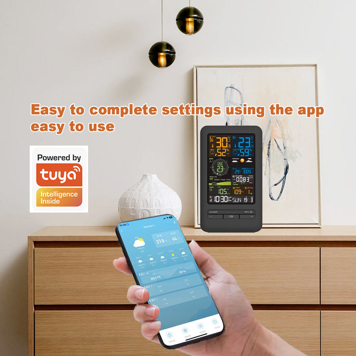 FJ3395TY WiFi Bluetooth Smart Weather Station  Weather Forecast Digital Clock