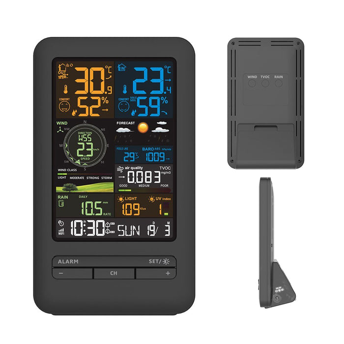 FJ3395TY WiFi Bluetooth Smart Weather Station  Weather Forecast Digital Clock