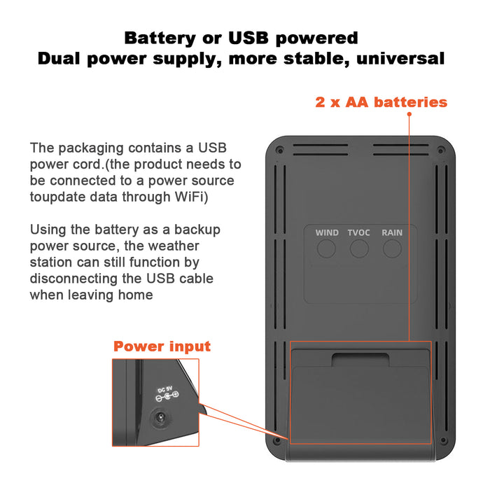 FJ3395TY WiFi Bluetooth Smart Weather Station  Weather Forecast Digital Clock