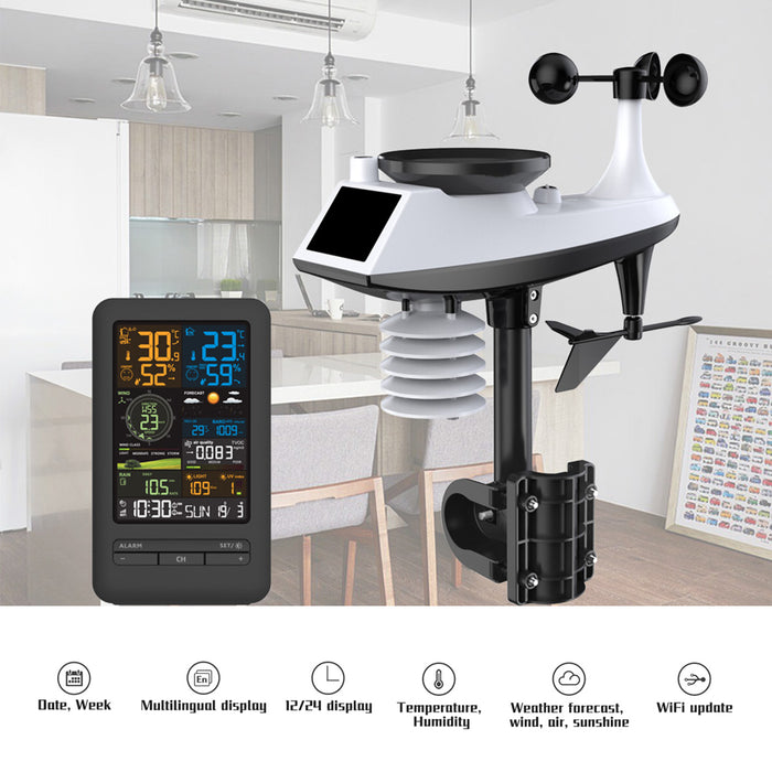 FJ3395TY WiFi Bluetooth Smart Weather Station  Weather Forecast Digital Clock
