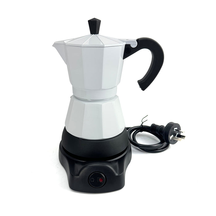 Mornest Electric Aluminium Moka Coffee Maker Espresso Italian Classic auto power off Home 3/6Cups