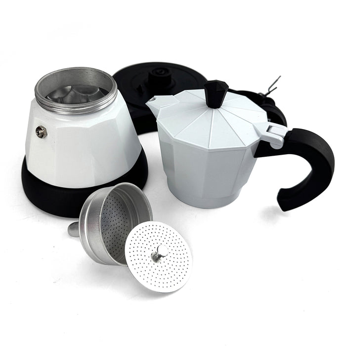 Mornest Electric Aluminium Moka Coffee Maker Espresso Italian Classic auto power off Home 3/6Cups