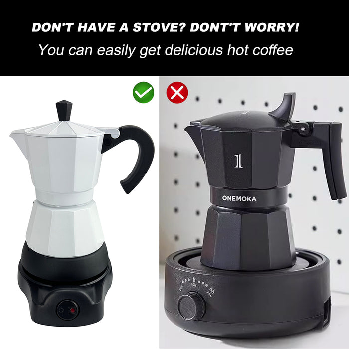 Mornest Electric Aluminium Moka Coffee Maker Espresso Italian Classic auto power off Home 3/6Cups