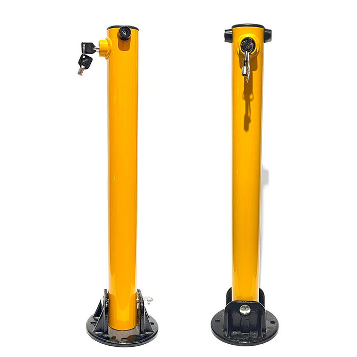 Heavy-duty Parking Bollard locker Barrier Vehicle 2 Side Fold-down Design Cast Steel Base 60cm