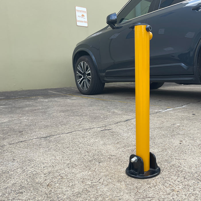 Heavy-duty Parking Bollard locker Barrier Vehicle 2 Side Fold-down Design Cast Steel Base 60cm