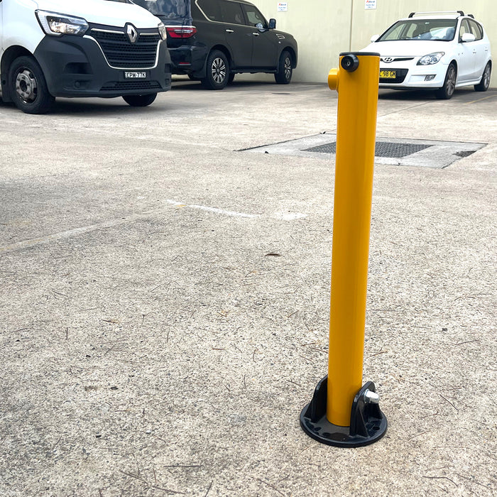 Heavy-duty Parking Bollard locker Barrier Vehicle 2 Side Fold-down Design Cast Steel Base 60cm