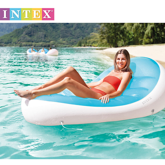 INTEX Petal Floating Lounge Chair Pool Float Lounger 1.93x1.24m With Cupholder