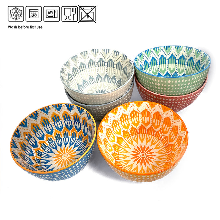 Signature 873ml/29.5oz Diameter 15.6cm 6 pcs set Ceramic stoneware Bowls Set AU