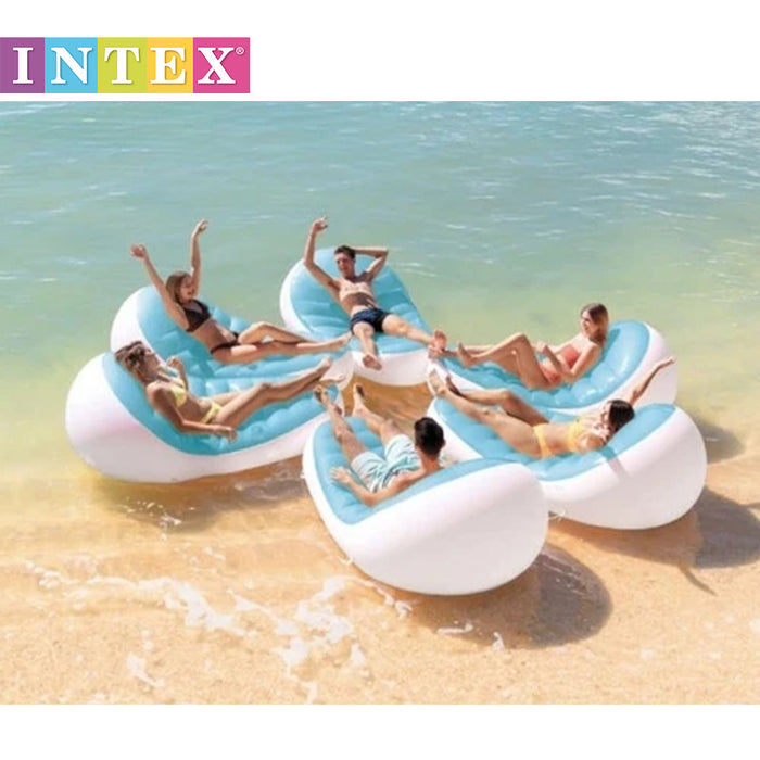 INTEX Petal Floating Lounge Chair Pool Float Lounger 1.93x1.24m With Cupholder