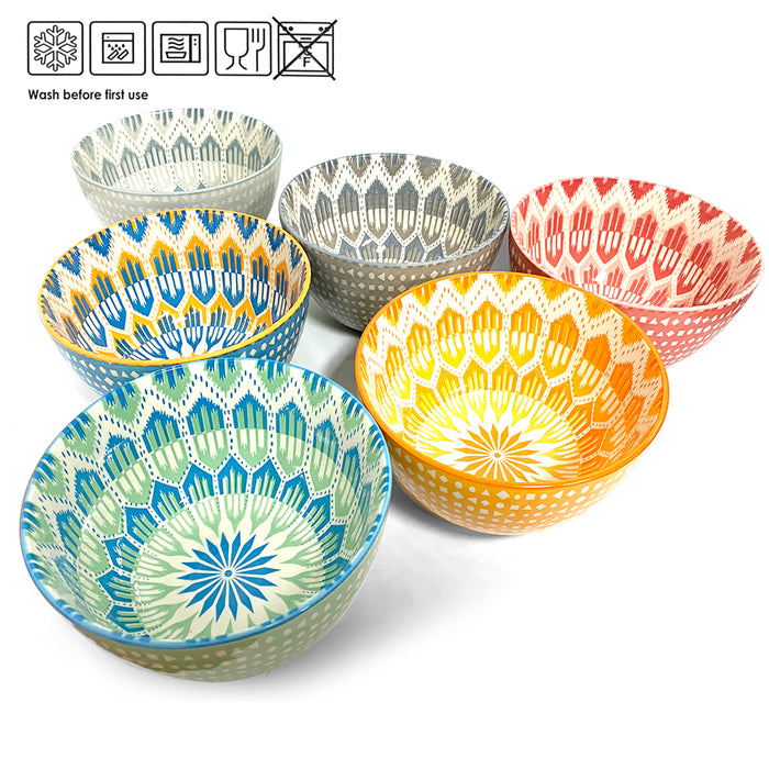 Signature 873ml/29.5oz Diameter 15.6cm 6 pcs set Ceramic stoneware Bowls Set AU