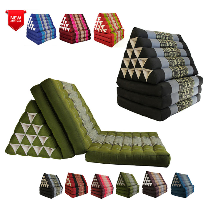 Jumbo Thai 3 FOLDS Triangle Pillow Mattress Cushion outdoor DayBed 9 Different Patterns