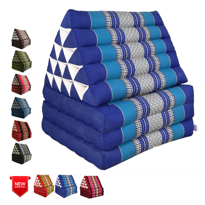 Jumbo Thai 3 FOLDS Triangle Pillow Mattress Cushion outdoor DayBed 9 Different Patterns