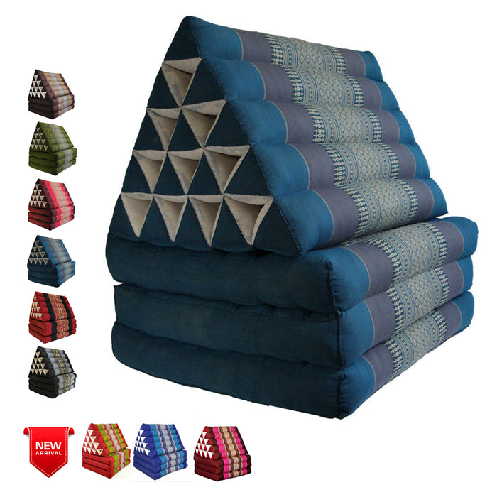 Jumbo Thai 3 FOLDS Triangle Pillow Mattress Cushion outdoor DayBed 9 Different Patterns