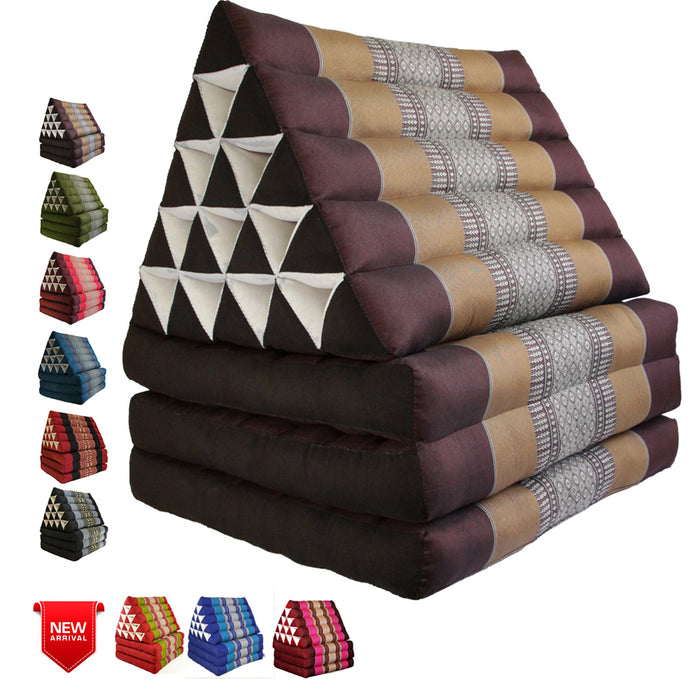 Jumbo Thai 3 FOLDS Triangle Pillow Mattress Cushion outdoor DayBed 9 Different Patterns