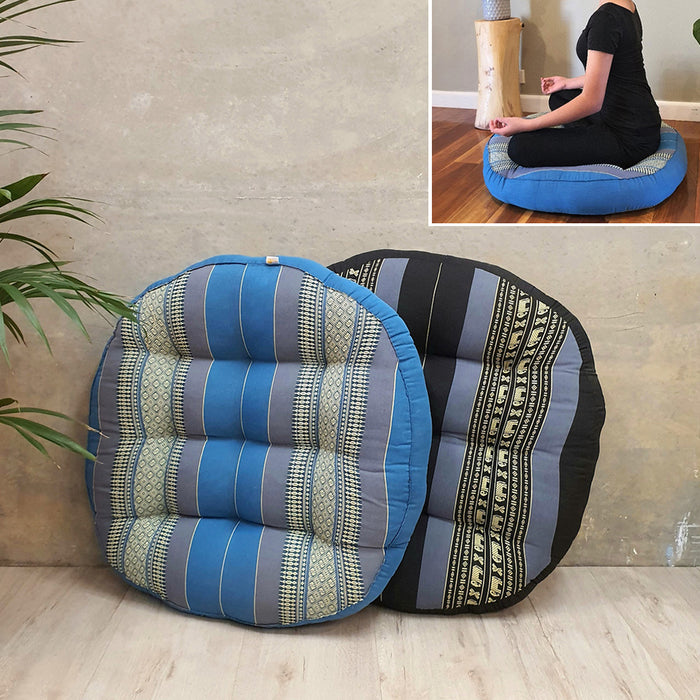 Thai Zafu Meditation Cushion Filled with 100% Natural Kapok Fiber Jumbo AU