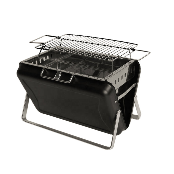 Folding Portable Grill with Metal Carrying Case Camping Charcoal BBQ Outdoor for