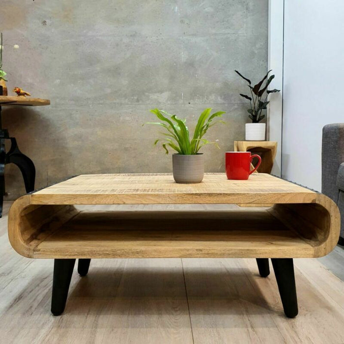 [MANGO TREES] "Oxley" Coffee Table 90cm Rough Finish Mango Wood