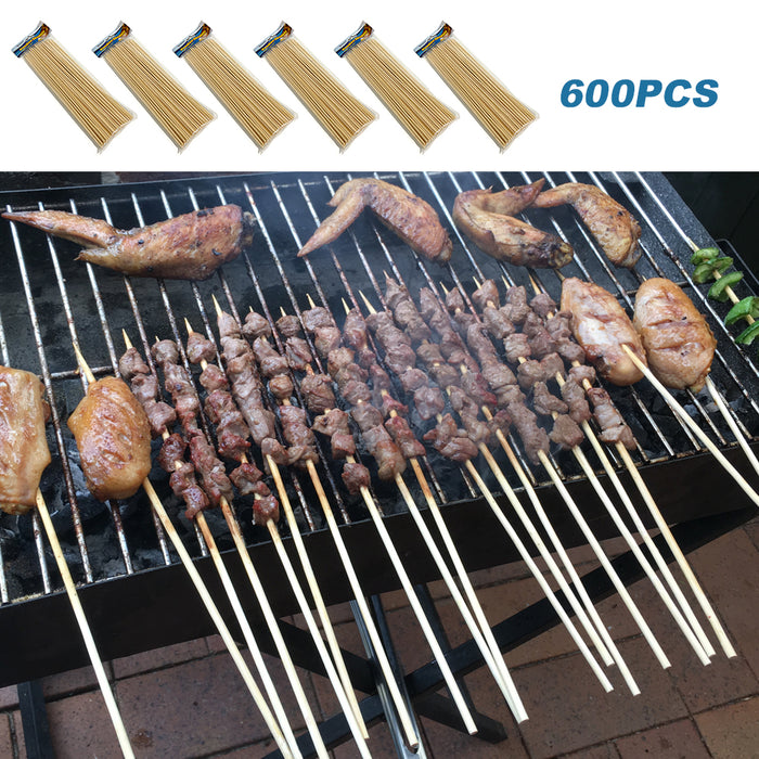 600Pcs Bamboo Skewers 4mm 30cm Sticks Kebab Meat Party Disposable BBQ Grill AU