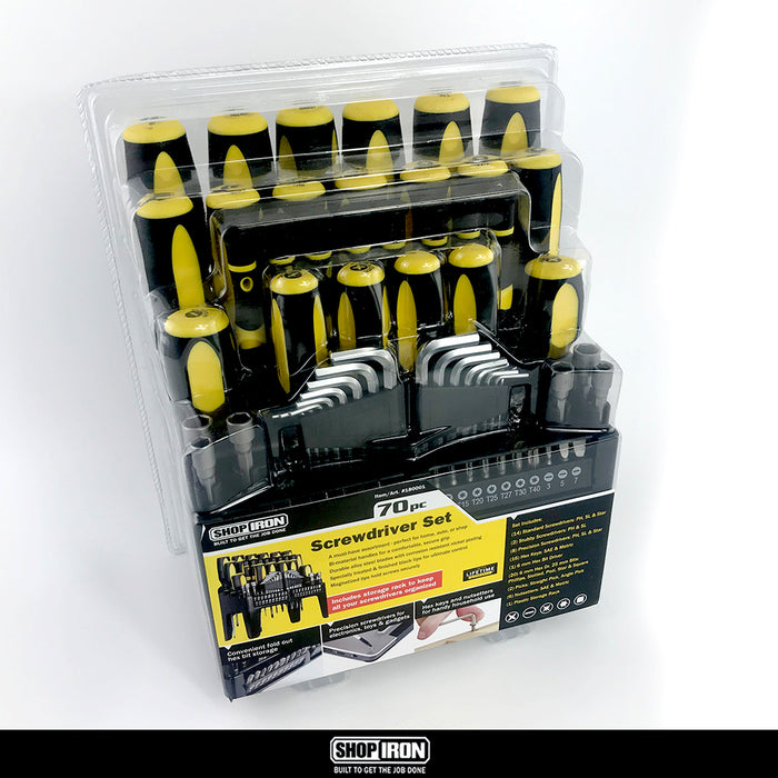 With Plastic Storage Rack Shop Iron Screw Driver Set 70 Pieces PH, SL And Star