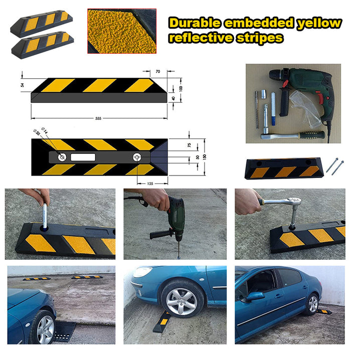 Parkero Rubber Driveway Stopper 550mm Parking Blocks Wheel Stops Guide Wheel Stops Parking Trade Me