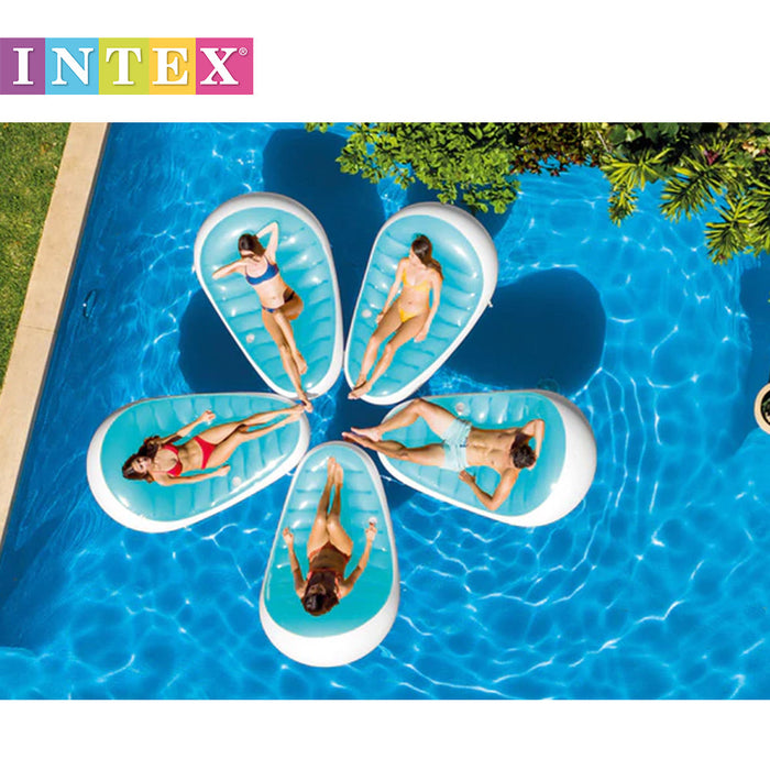 INTEX Petal Floating Lounge Chair Pool Float Lounger 1.93x1.24m With Cupholder