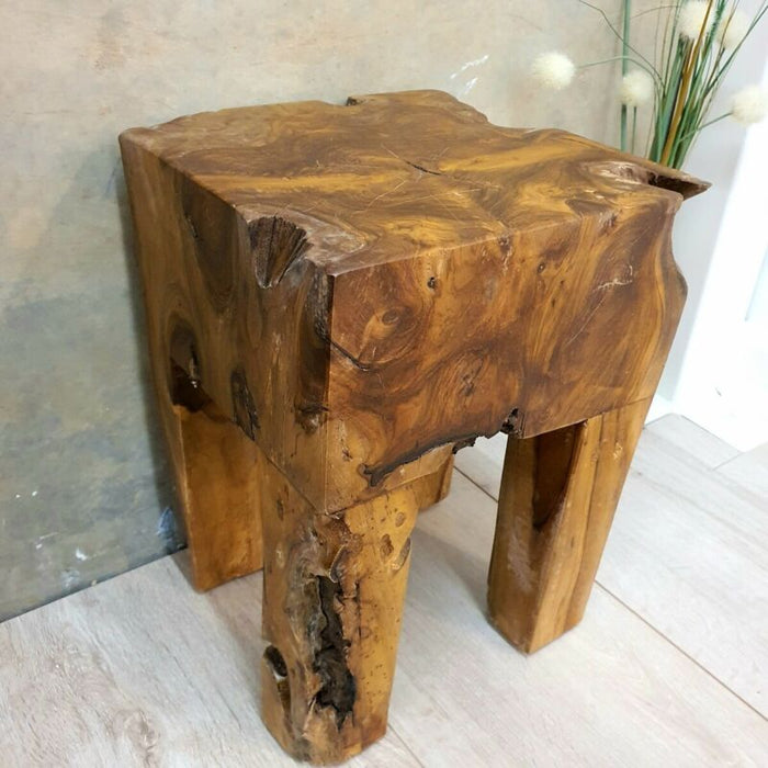 [MANGO TREES] "Adam" Stool/Plant Stand/Side Table 30cm Solid Teak Wood