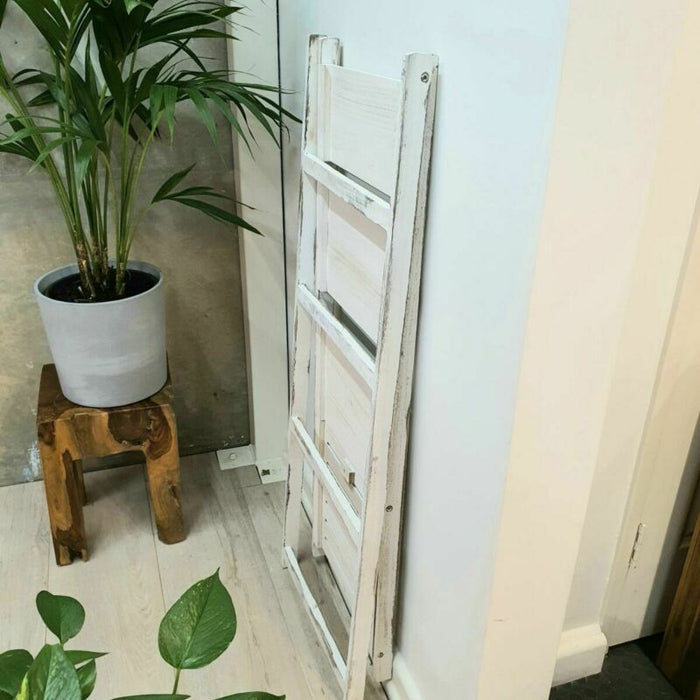 [Mango Trees] "Atkins" Paulownia Wood Plant Stand White 113 cm Tall