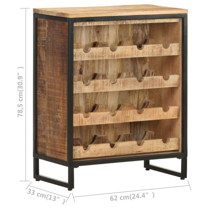 [MANGO TREES] "Rutland" Wine Rack Cabinet 16 Bottles Mango Wood