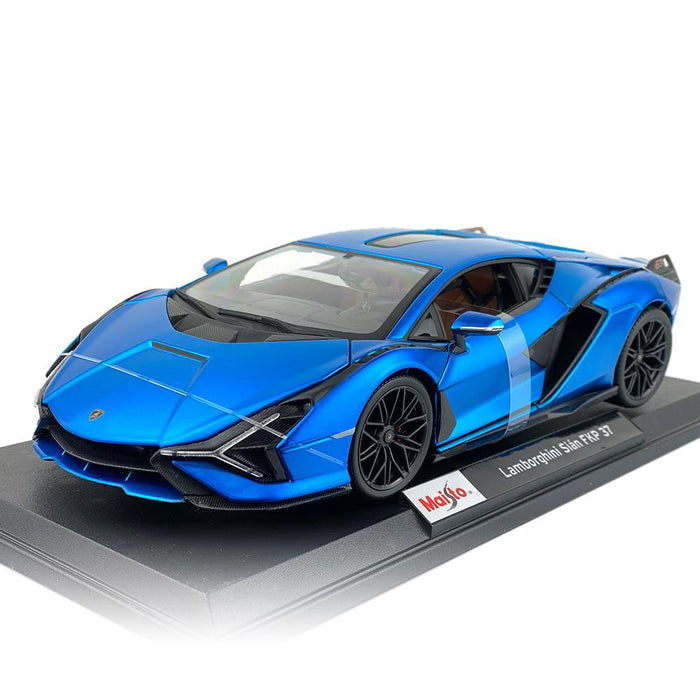 Maisto 1:18 Lamborghini Sian FKP37 Diecast Car Model Special Edition Blue & Red