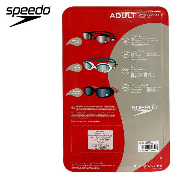 3xSpeedo Unisex Adult Swimming Goggles Speed Fit Clips UV Protection Anti Fog AU