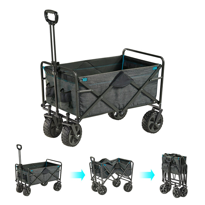 Folding Wagon Cart Trolley 136KG Weight Capacity With Extra Large Wheels AU STOCK