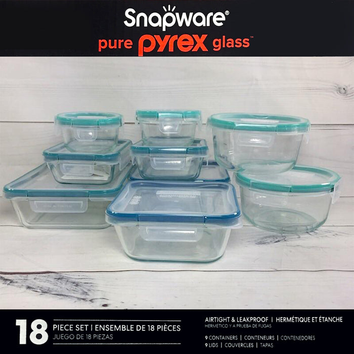 Snapware Pyrex 18-piece Glass Food Storage Set 