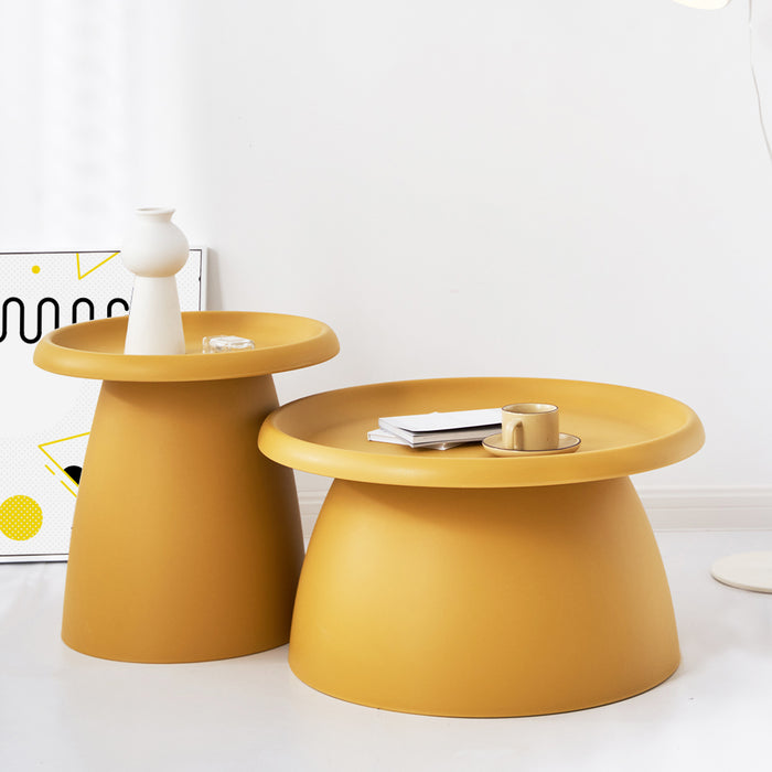 Coffee Table  Nordic Round Mushroom Large Side Table 70CM Yellow